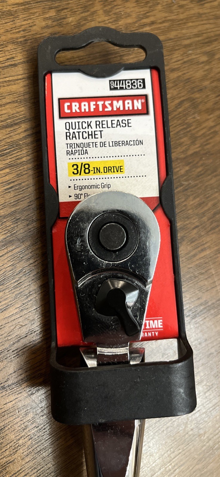 NOS Craftsman Quick Release Ratchet 3/8dr Flex Head Ergonomic Handle 44836