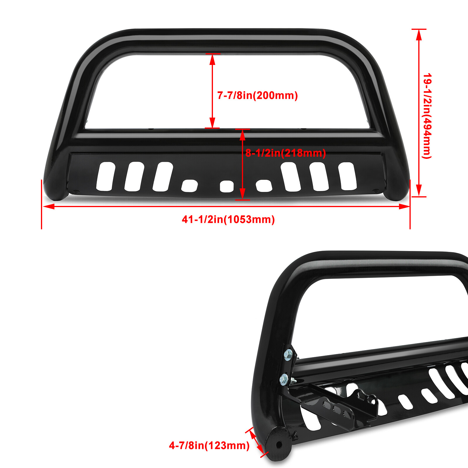For 2007-2018 Silverado/GMC Sierra 1500 3″ Bull Bar Grille Guard Front Bumper