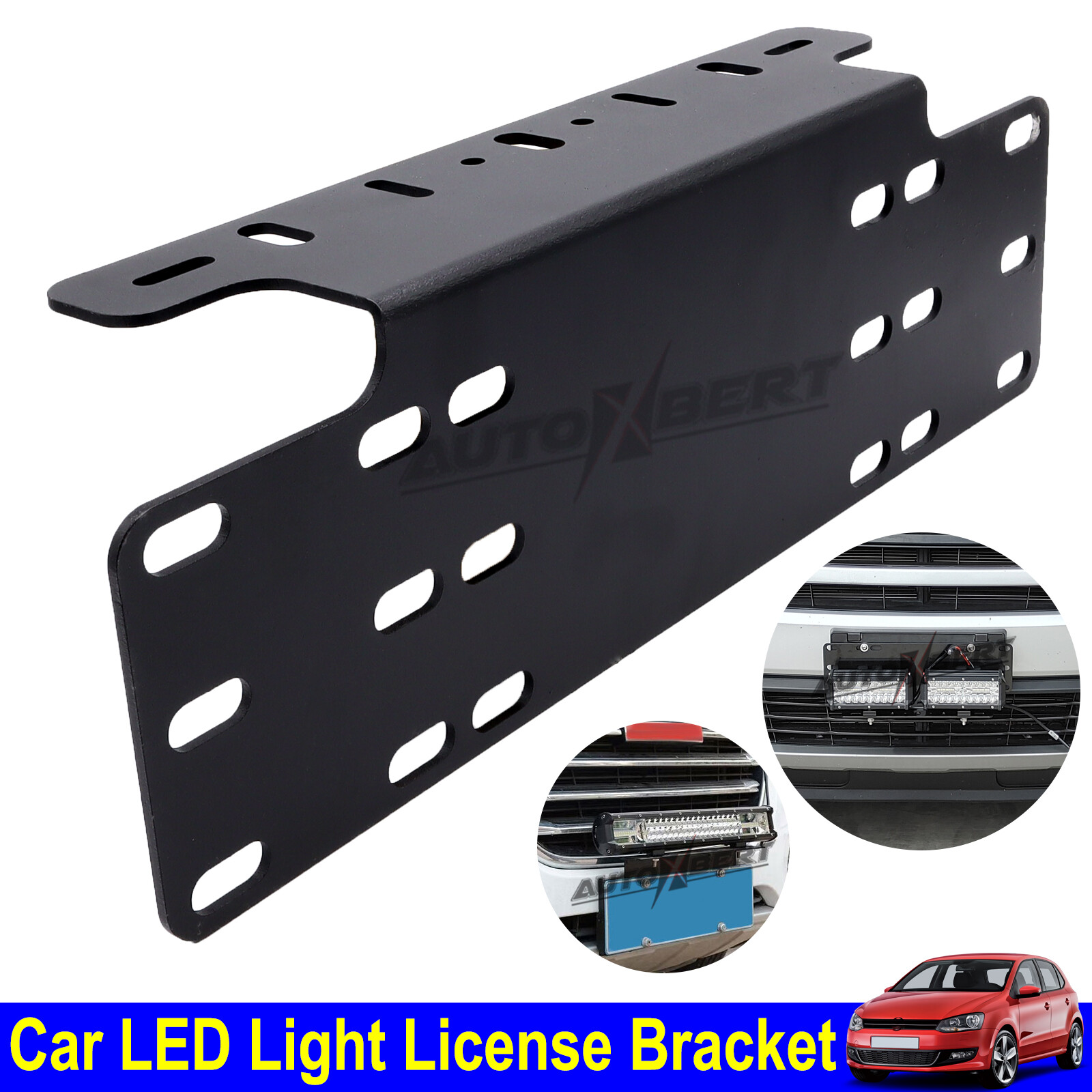 Car License Plate Bracket Light Bar Work LED Lights Front Bumper Holder Mount
