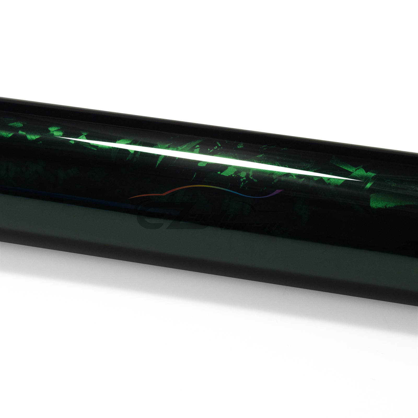 24K Chopped Forged Carbon Fiber Gloss Venom Green Vinyl Wrap Sticker Decal Sheet