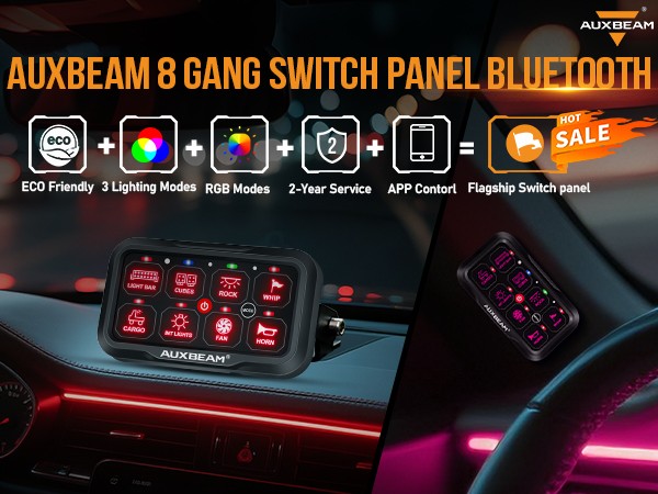 AUXBEAM AR-800 Multifunction RGB Switch Panel w/ bluetooth Controlled for Can Am