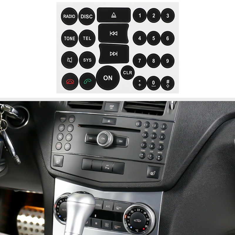 A/C Window Radio Button Repair Sticker Decals For Mercedes W172 W204 W212 W218