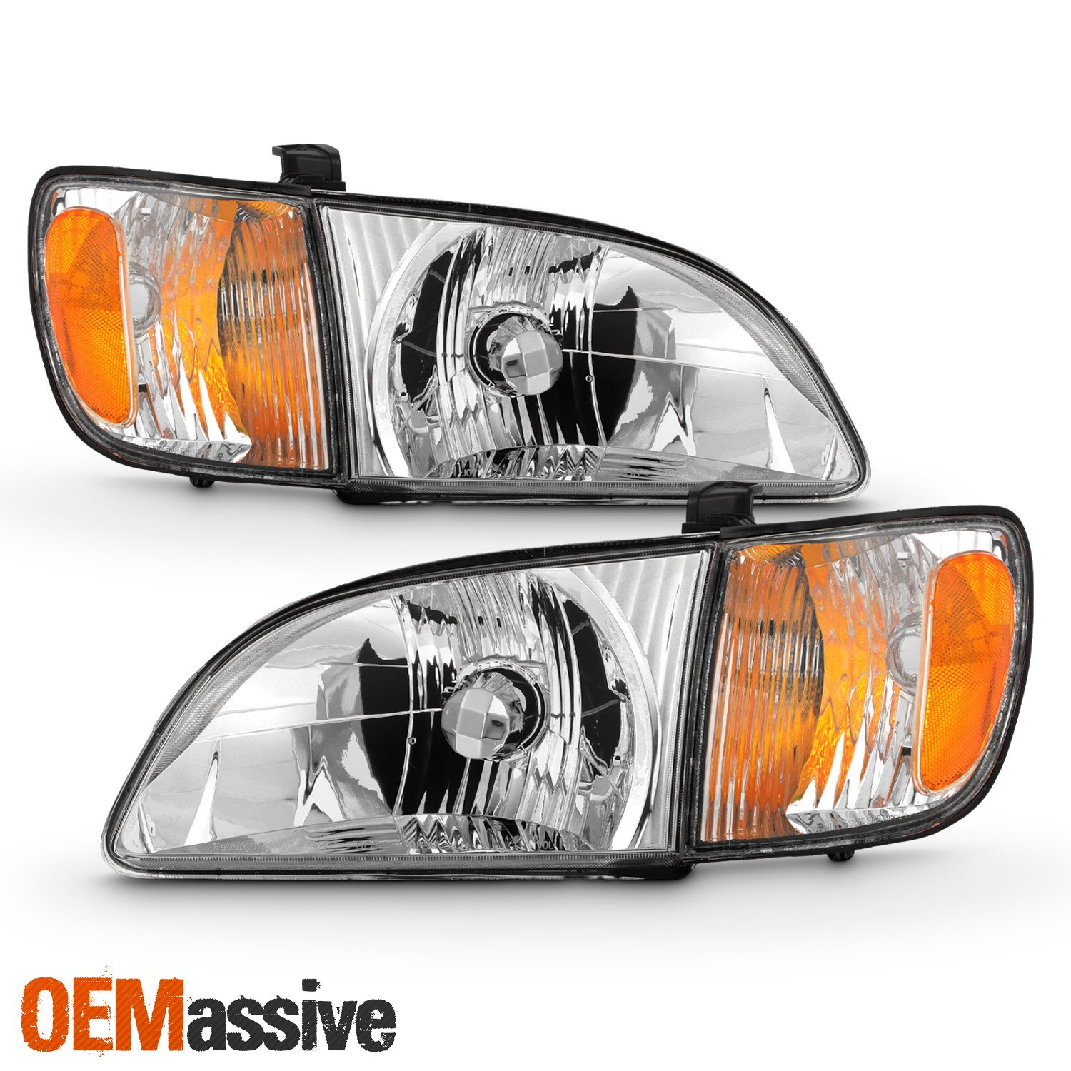 For 2001-2003 Toyota Sienna Headlight w/ Corner Lamp Chrome Driver – Passenger
