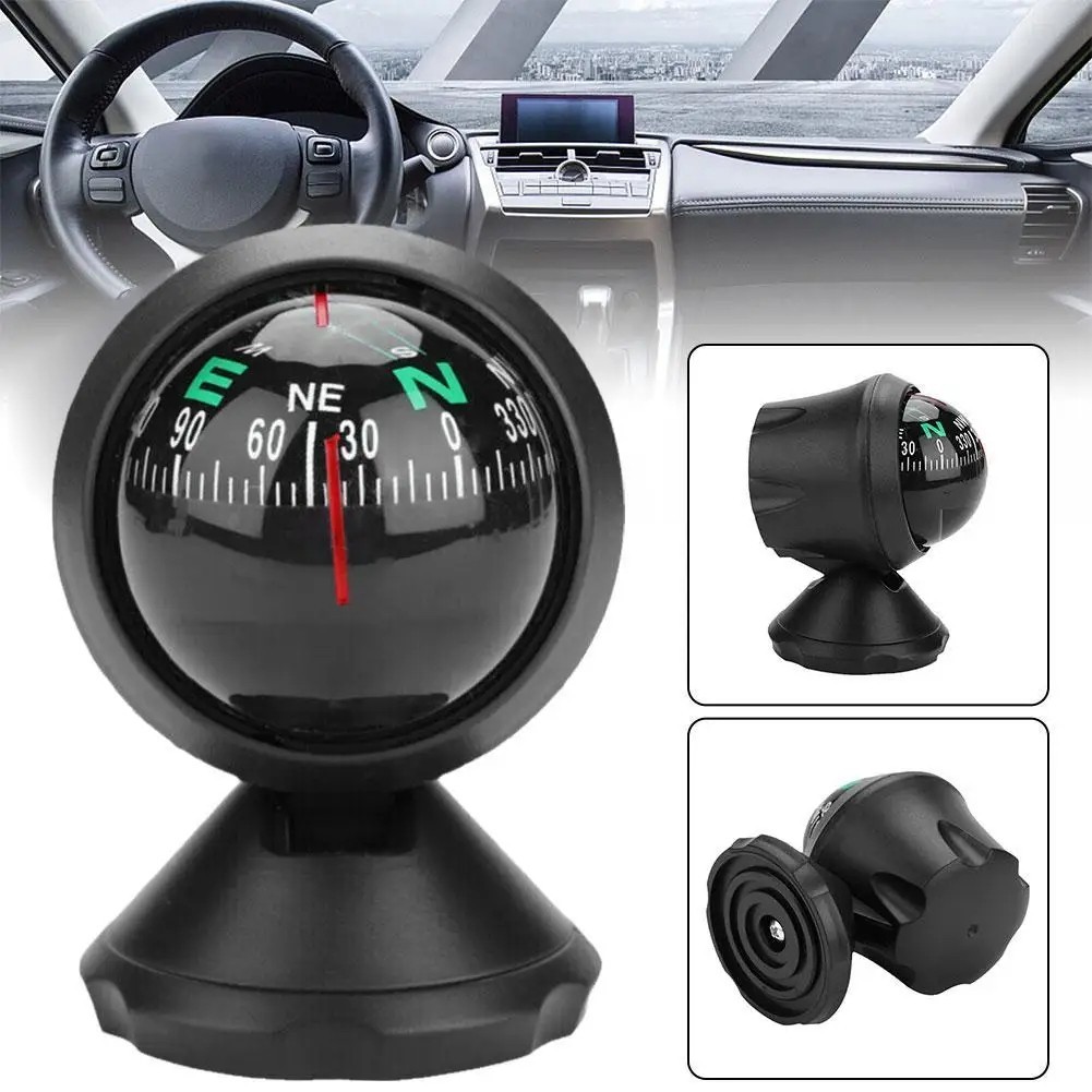 Share Compass for Car with Bottom Stick Car Compass Ball,Adjustible and Night Vi