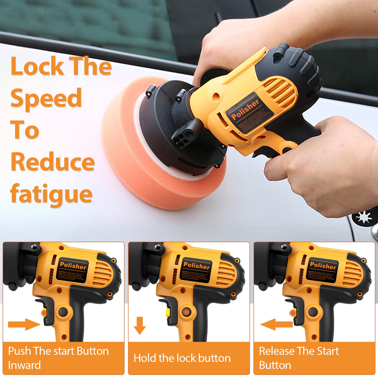 ✅Car Polisher Buffer Sander 800W Polishing Machine Kit Waxing with 5″ Pad Bonnet