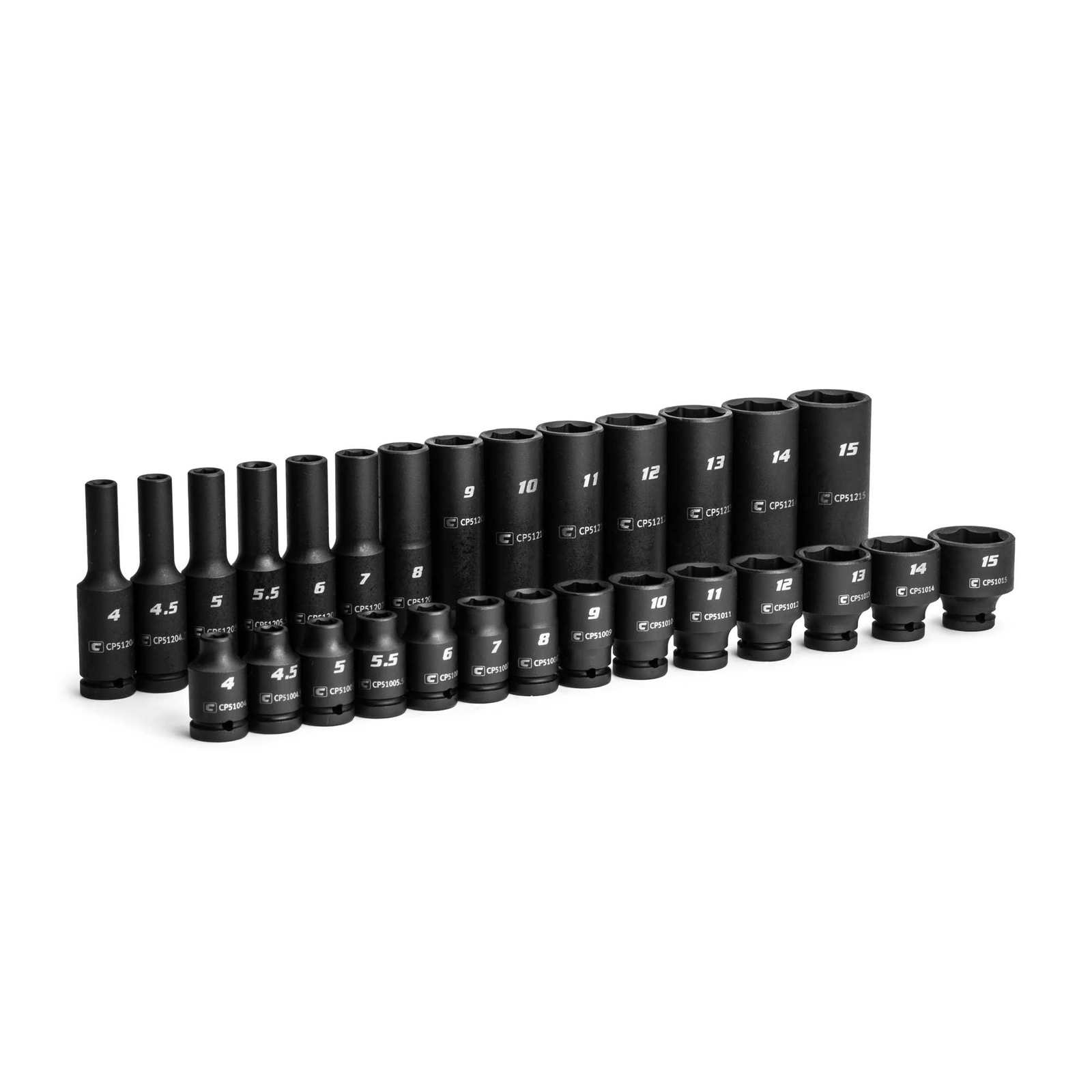 Capri Tools 1/4 in. Drive Shallow and Deep Impact Socket Set, Metric, 28-Piece