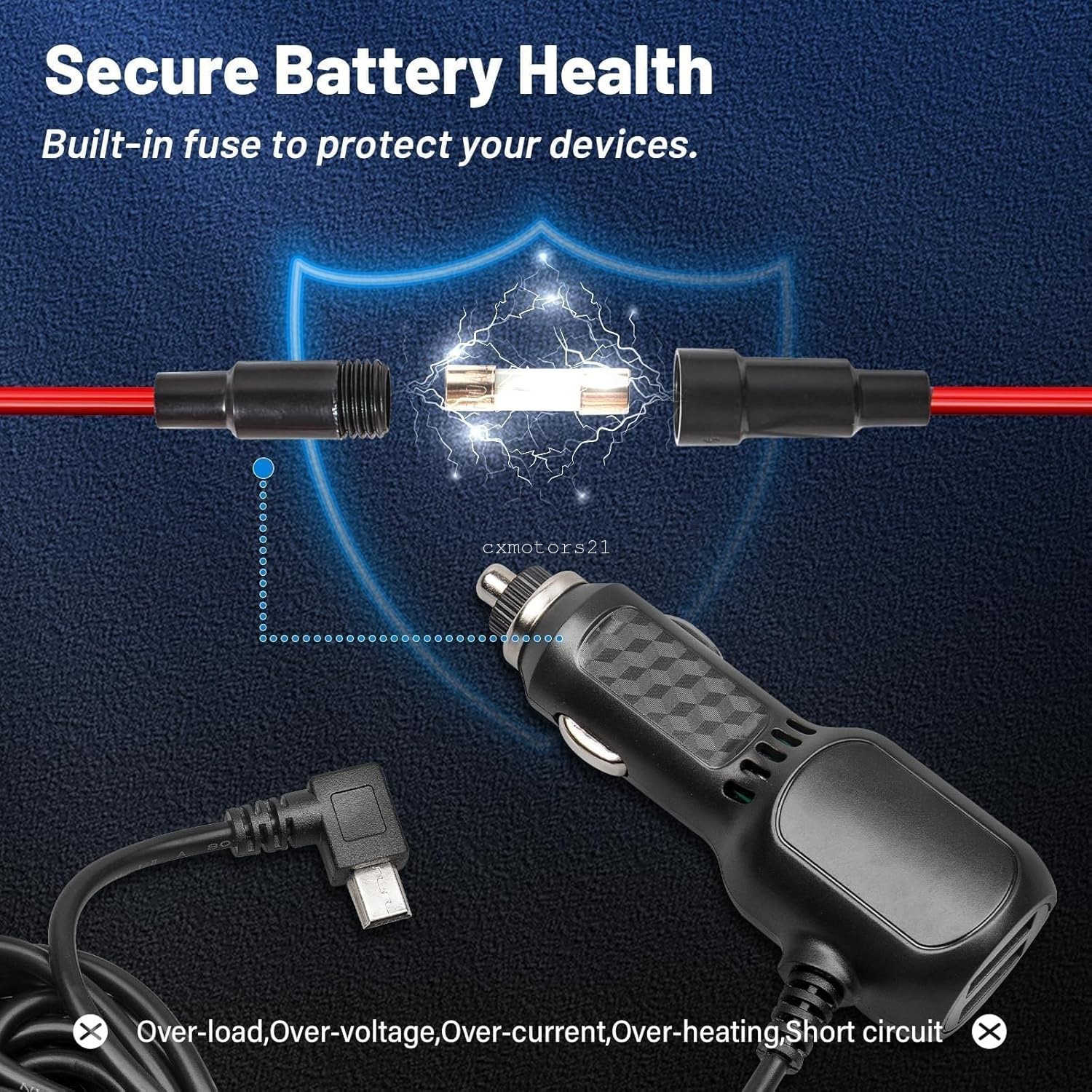 Car Dash Cam Mini USB Charging Cable 13FT For Rexing V1 V1P Pro V5 V3 Rove R2-4K