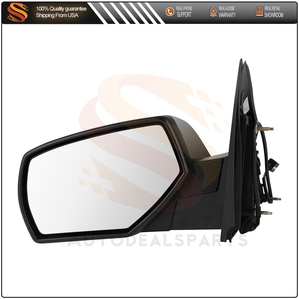 View Mirror Fits 2015-2018 Chevy Silverado LH Power Heated Manual Fold Chrome