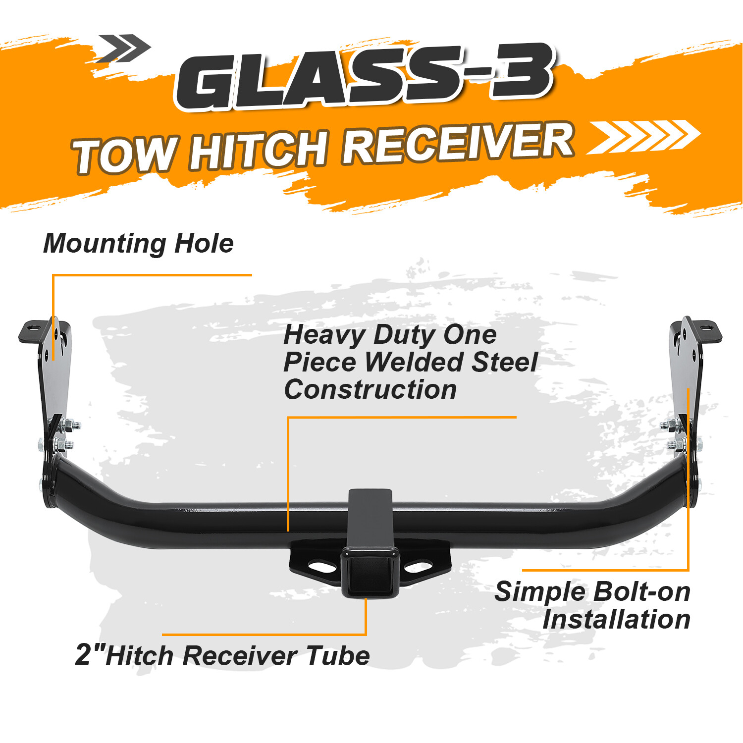 Trailer Hitch 2″ Receiver Class 3 Fits Select Mitsubishi Outlander Sport, RVR