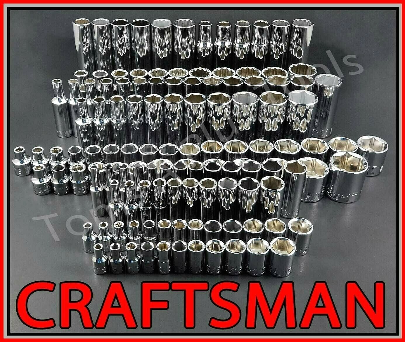 CRAFTSMAN TOOLS 136pc 1/4 3/8 1/2 Short Deep SAE METRIC MM Ratchet Socket Set