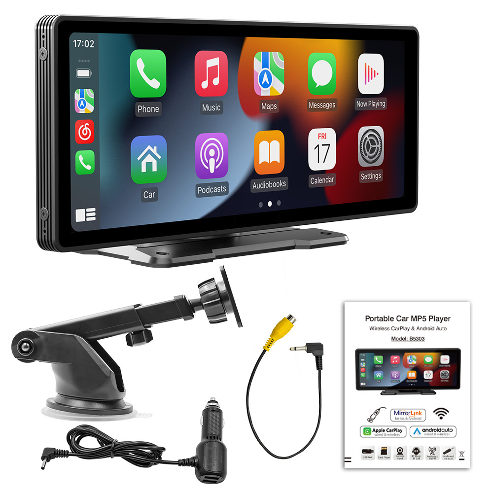 Portable Car MP5 Player Bluetooth FM Radio Stereo AUX TF USB For Apple CarPlay