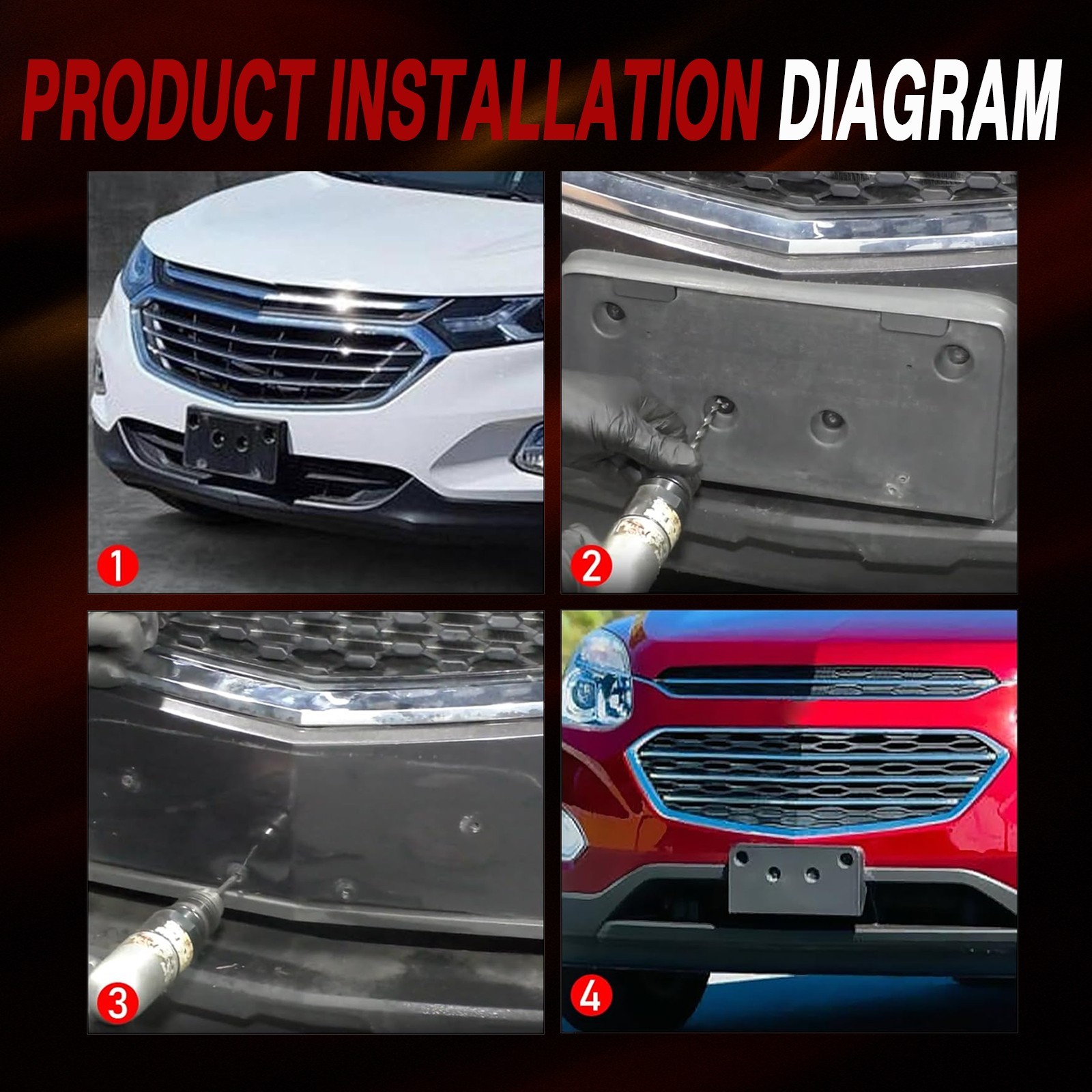For 2018-2021 Chevrolet Equinox Front Bumper License Plate Tag Bracket Holder EA