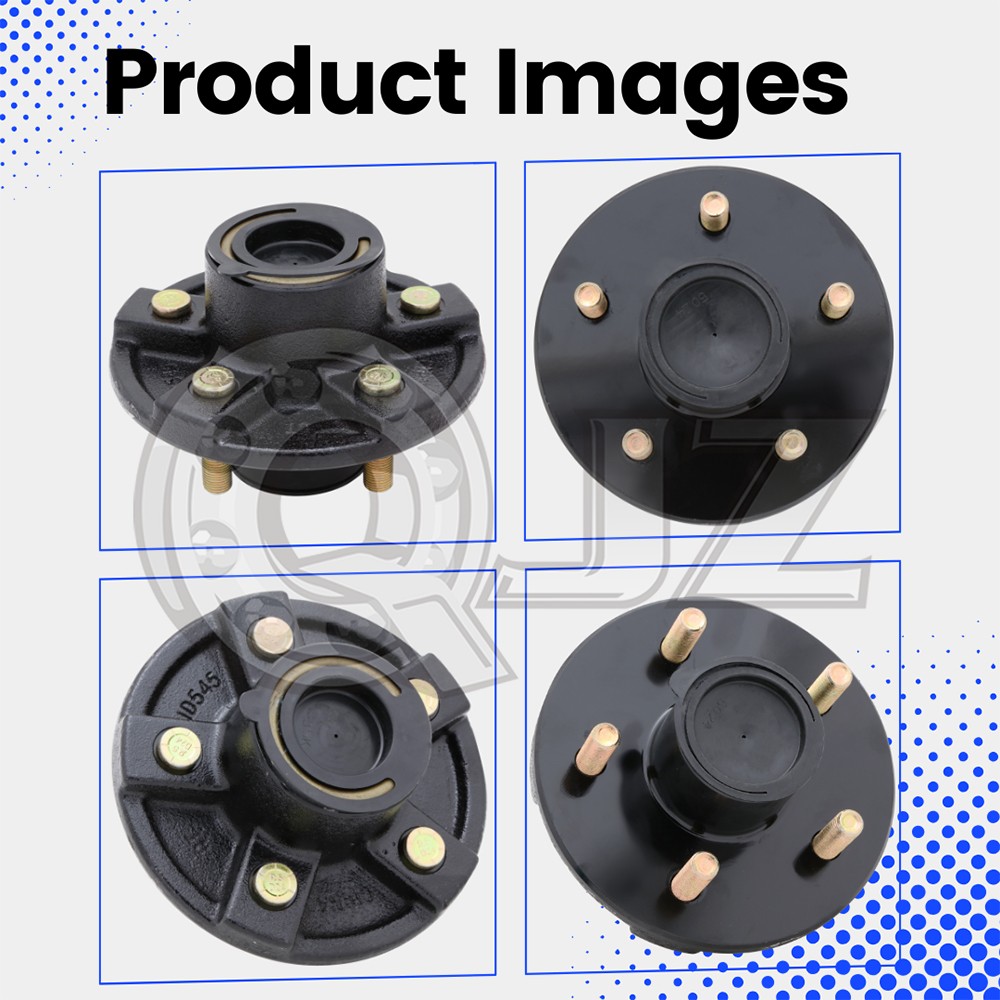 [2-Set] 3,500lb Trailer Axle Idler Kit 5 on 4.5″ Pre-Greased with Hardware