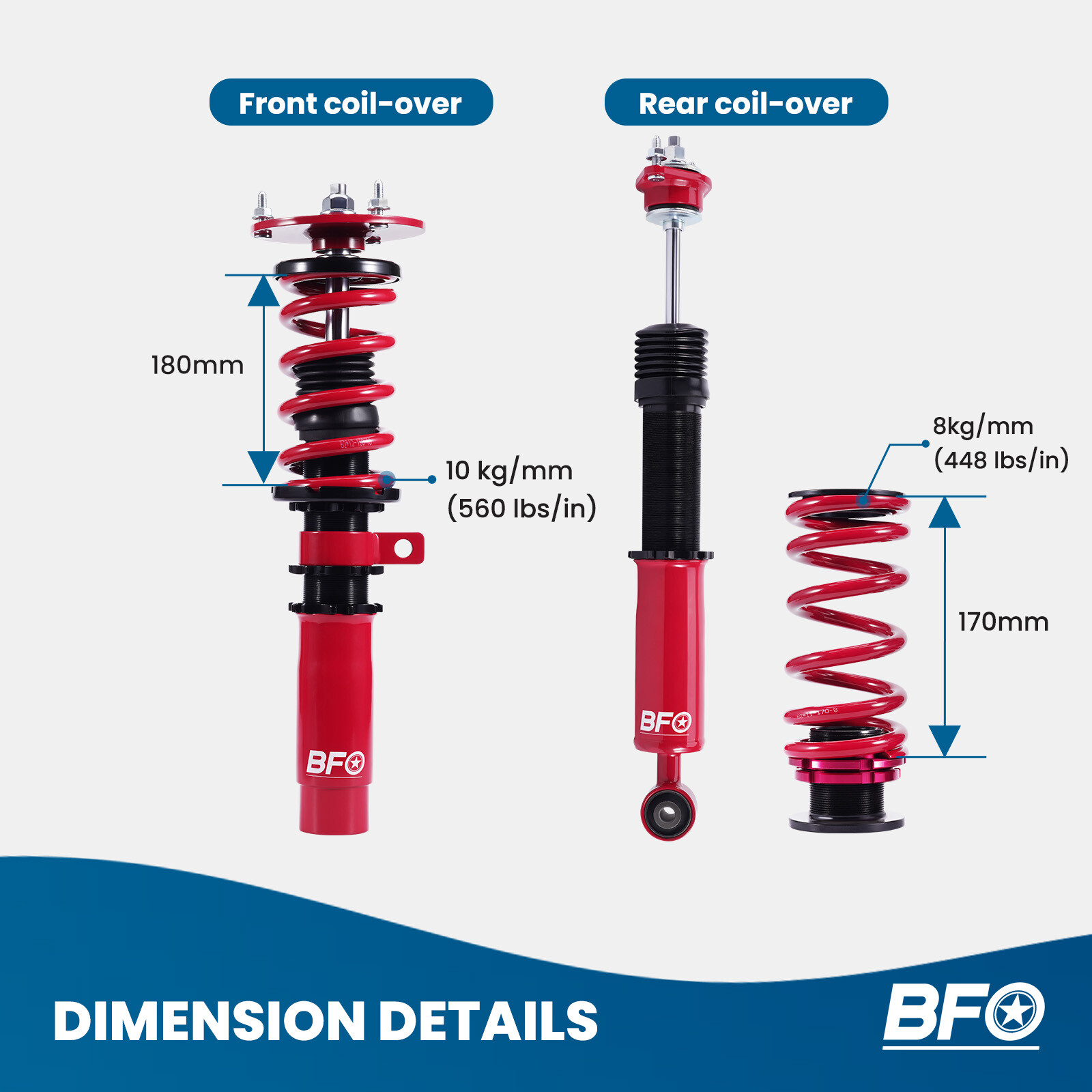 BFO Coilovers Kit for BMW Z4 (E85) 2003-2009 Adj. Height Shock Absorbers Strut