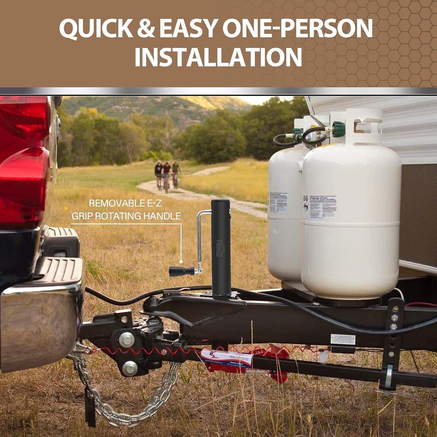 High Carbon Steel Trailer Tongue Jack – 2000lbs Lifting Power, 15″ Max Height