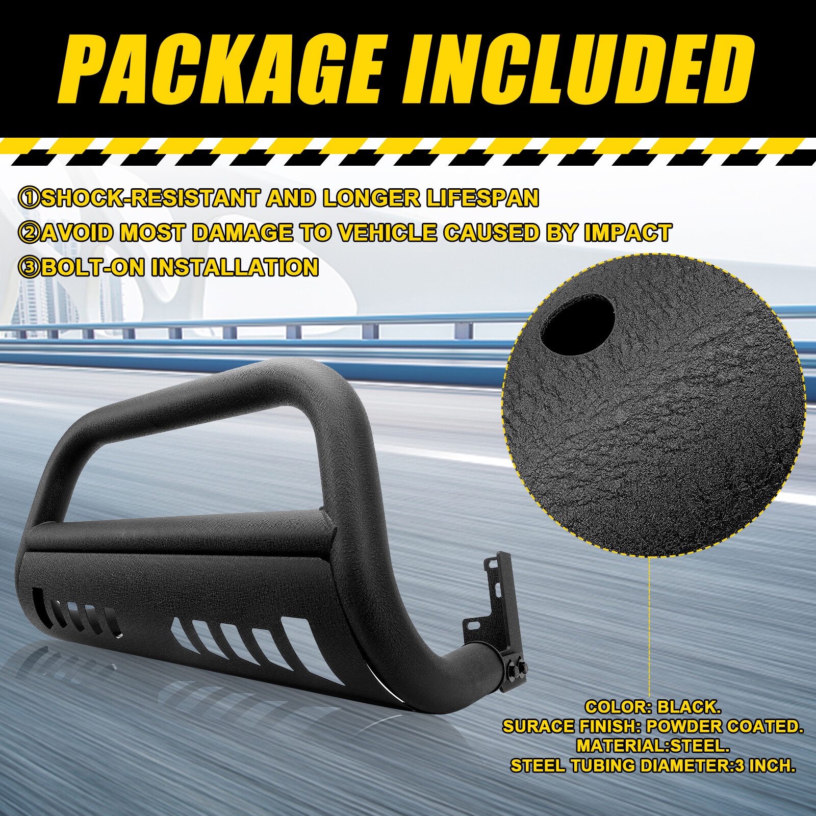 Black Bull Bar Front Bumper Grille Brush Guard For Toyota Tacoma 2016-2023