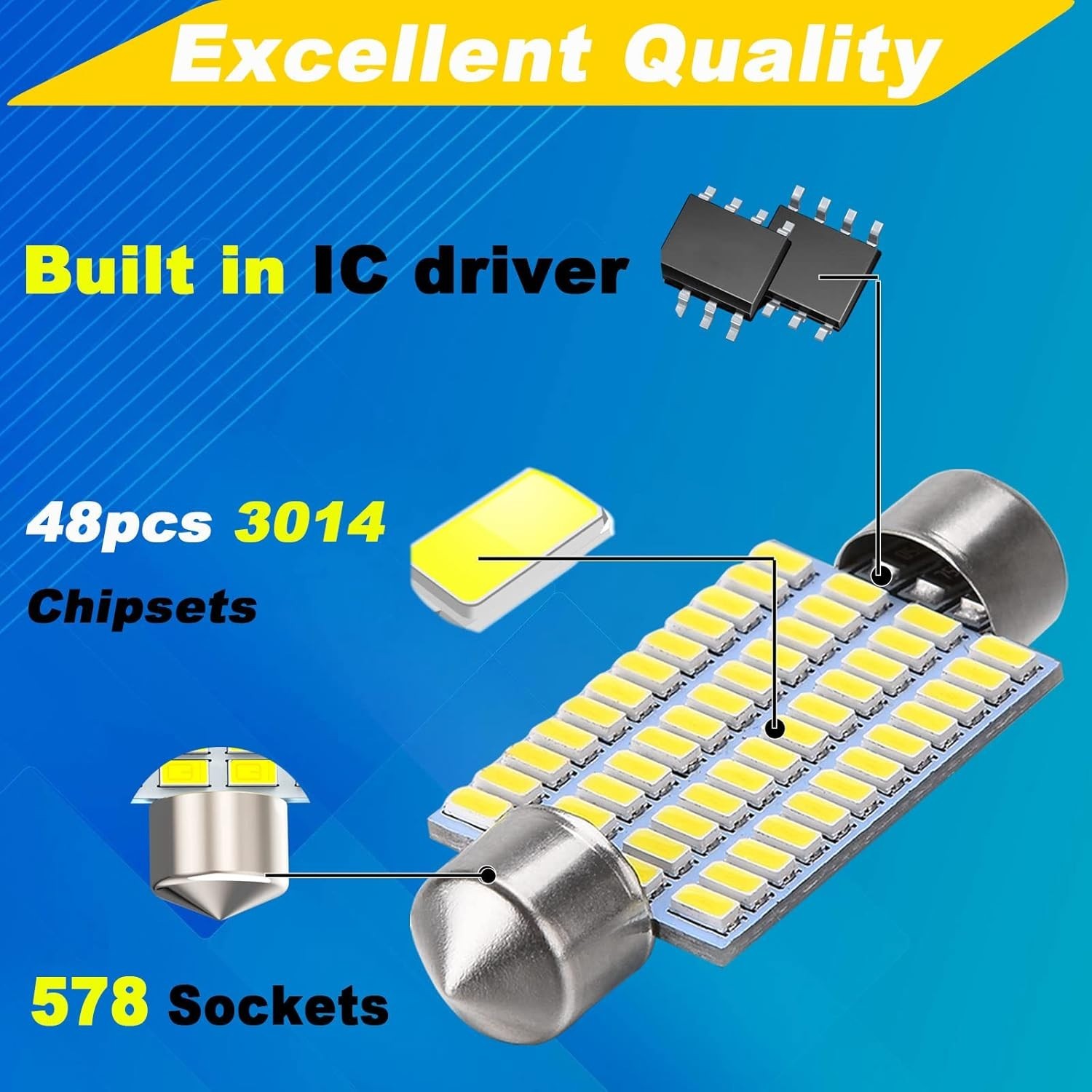 Energy-Efficient 578 LED Car Bulbs 6000K Brightness – Long Lasting 50,000 Hours