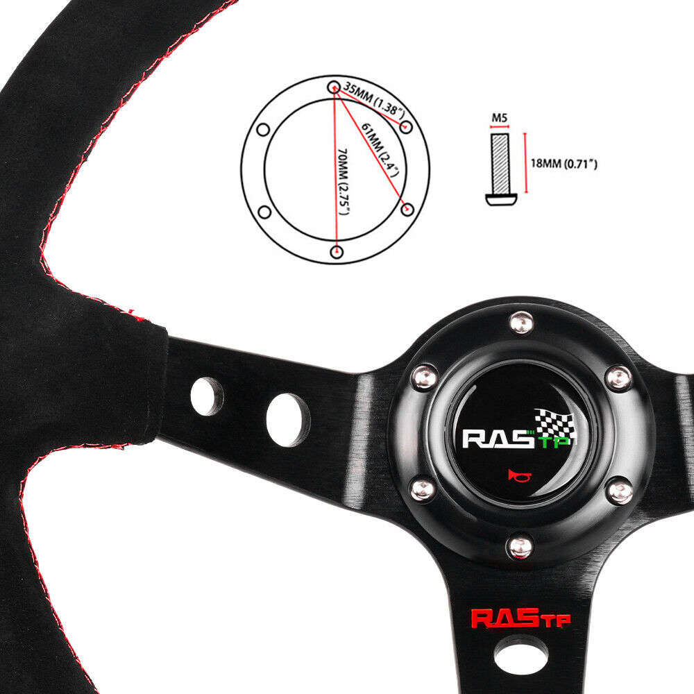 14IN Steering Wheel+Quick Release+Hub Adapter For Mitsubishi Galant Impreza WRX