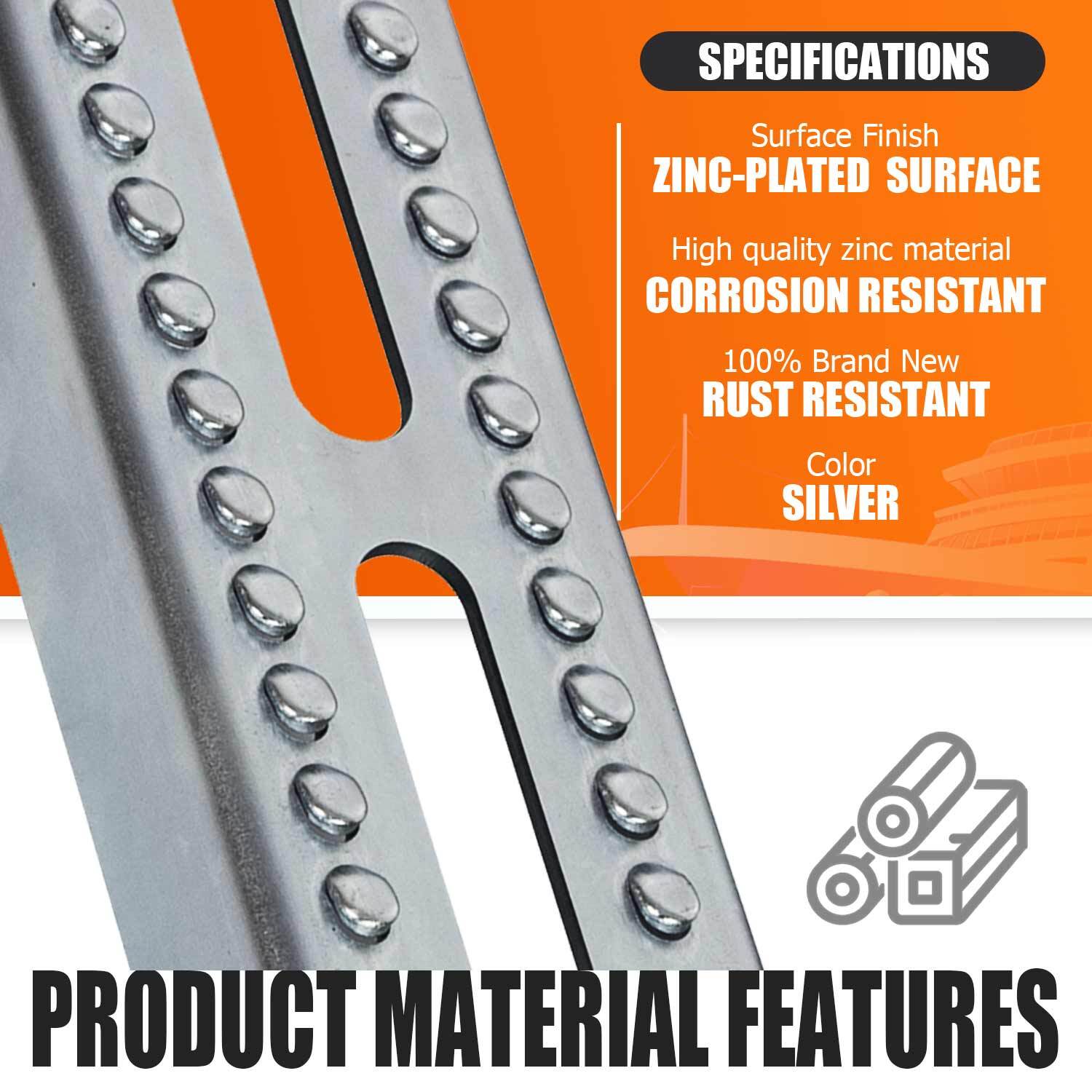 4× 8″ Galvanized Swivel Top Bunk Bracket Adjustable Boat Trailer 3×3