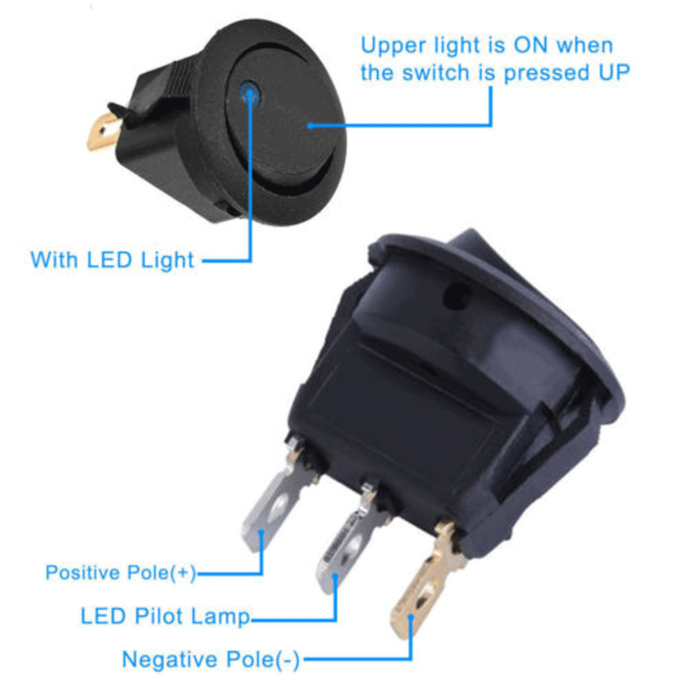 20PCS ROCKER SWITCH Toggle 12V Led Light Car Auto Boat Round ON/ OFF SPST 20 */