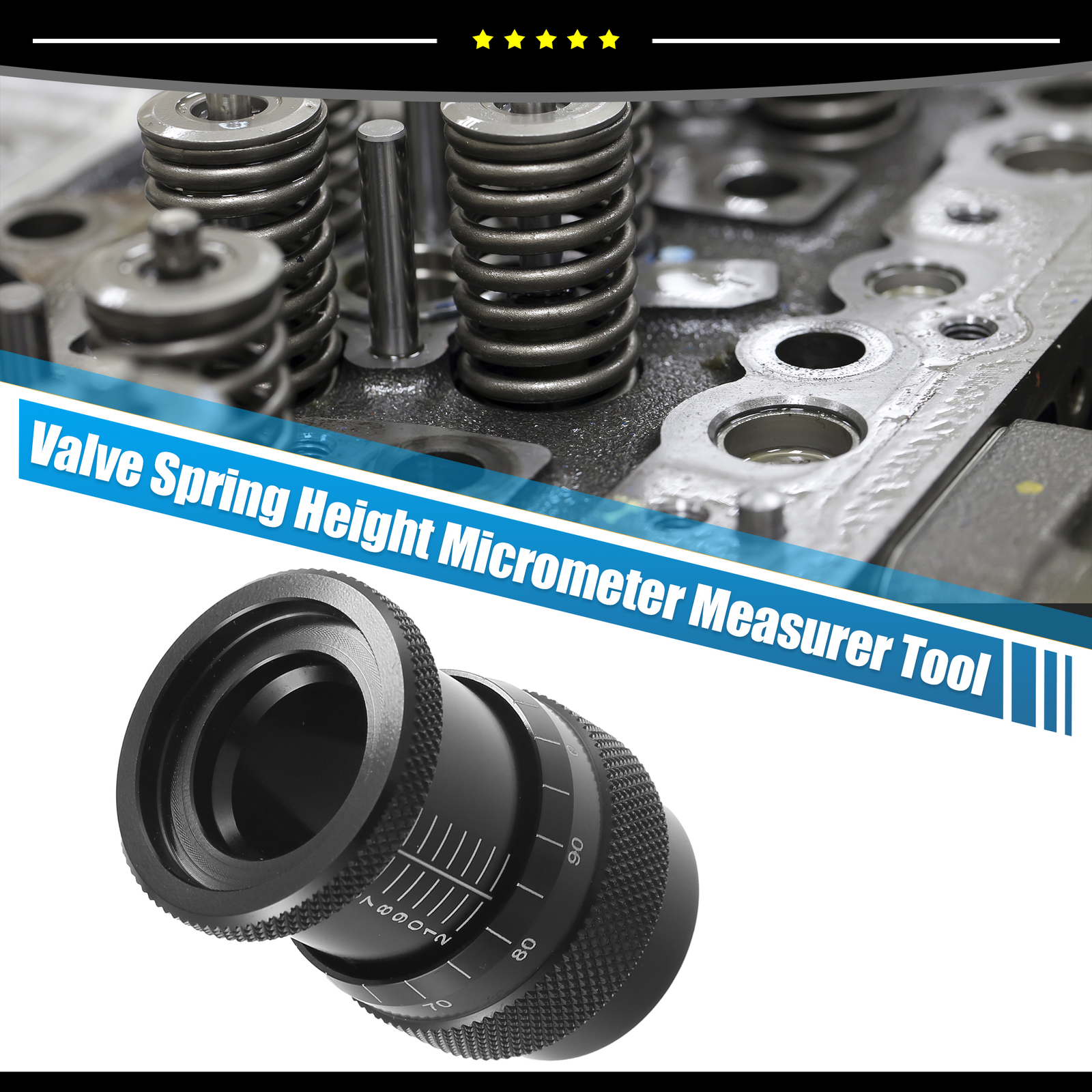 Universal Car Valve Spring Height Micrometer Measurer Metal Black Pack of 1