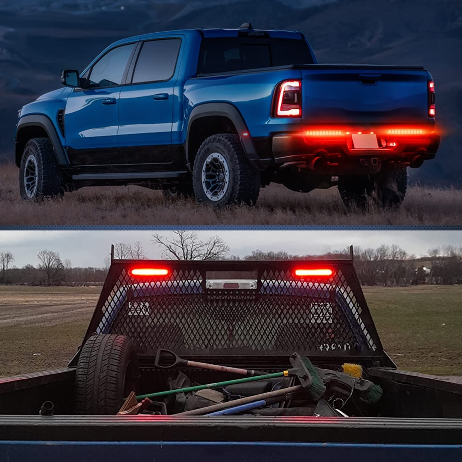 10″ LED Red Trailer Light Bar 2PCS | Waterproof Stop Turn Tail Lights for Truck,