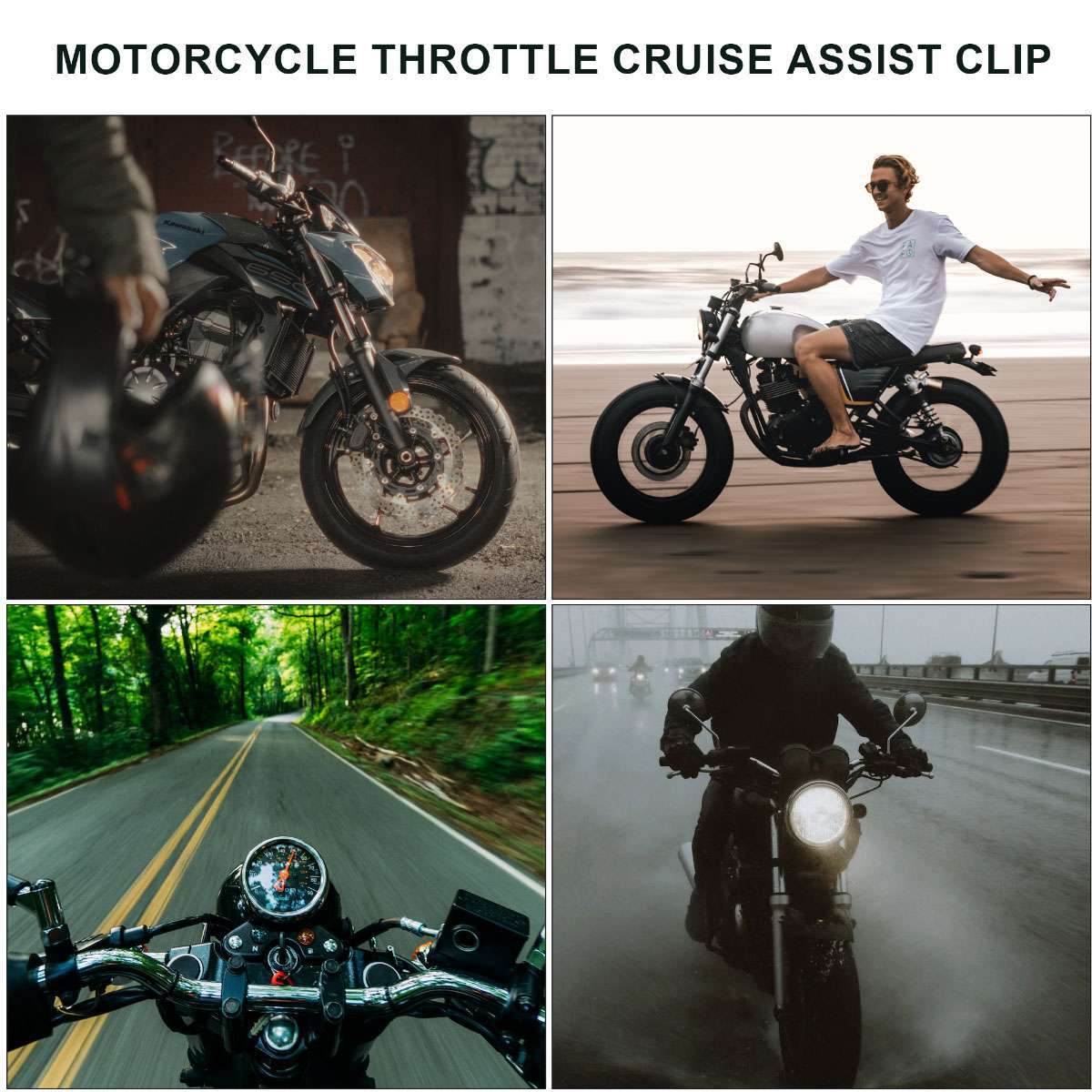 2 Universal Motorcycle Cruise Control Throttle Assist Wrist Rest Aid Grip Black