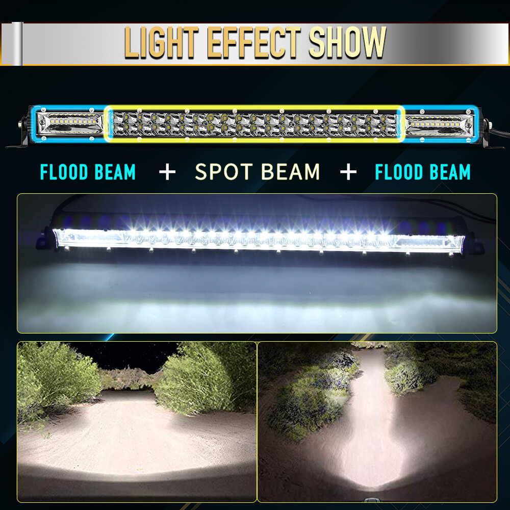 26″inch 2000W Dual Row LED Work Light Bar 4WD Truck SUV ATV Driving Lamp 25/24″