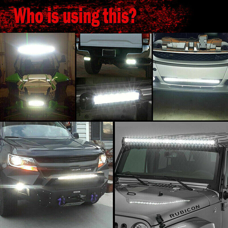 2pcs 6D 8inch Slim Single Row LED Work Light Bar Spot Flood for ATV UTE Offraod