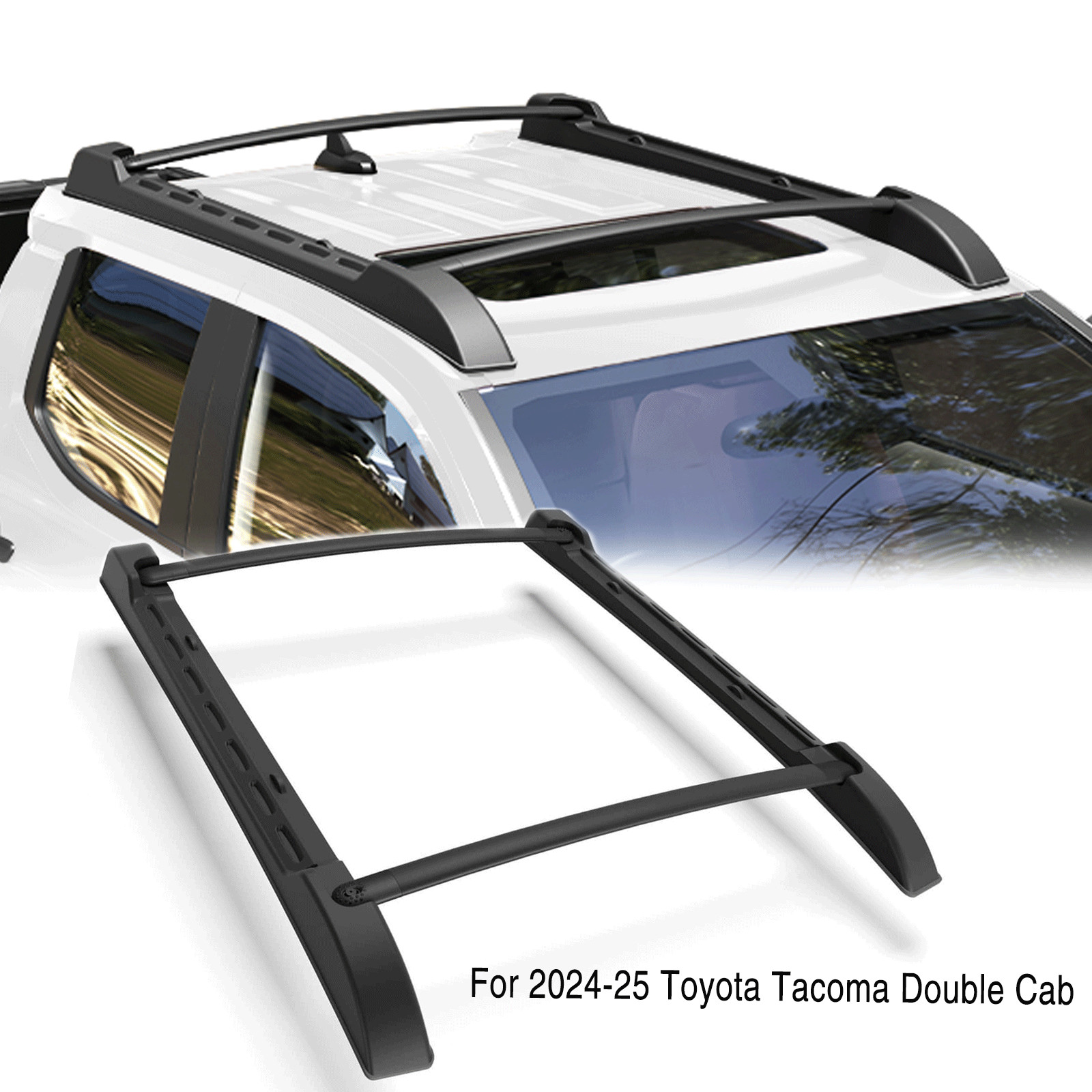 OEM Removable For 24-25 Toyota Tacoma Double Cab Roof Rack Cross Bars Aluminum