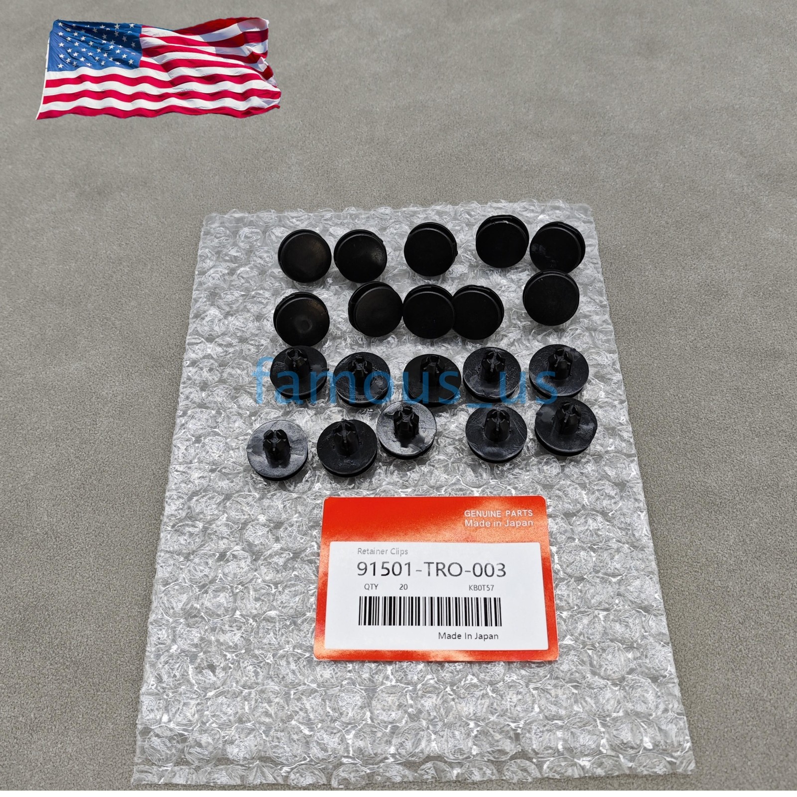 20Pcs Push Type Fender Retainer Clips fits for Honda Acura 91501-TR0-003