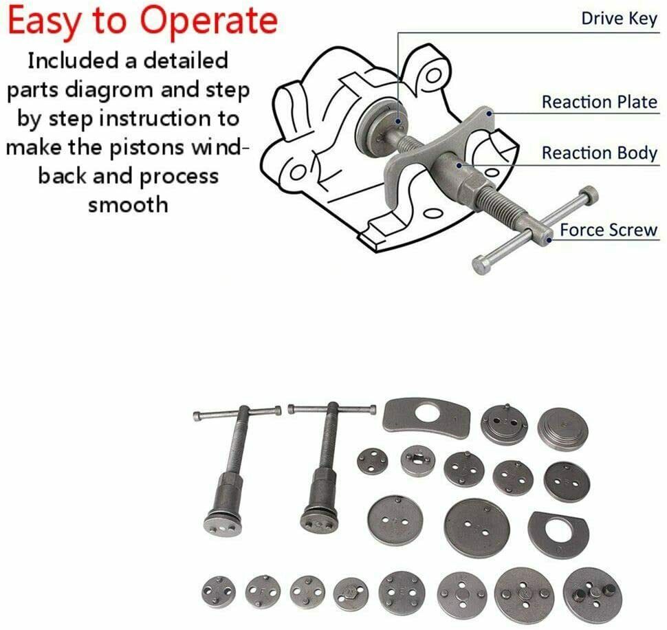 USA Heavy Duty Disc Brake Caliper Tool Set & Wind Back Kit CAR DISC TOOL 22PCS