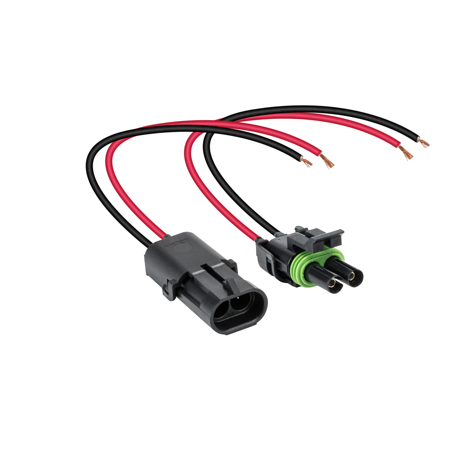 OLS 2-Wire Weather Pack Connector Kit Assembled with 10″ 12 AWG Wires