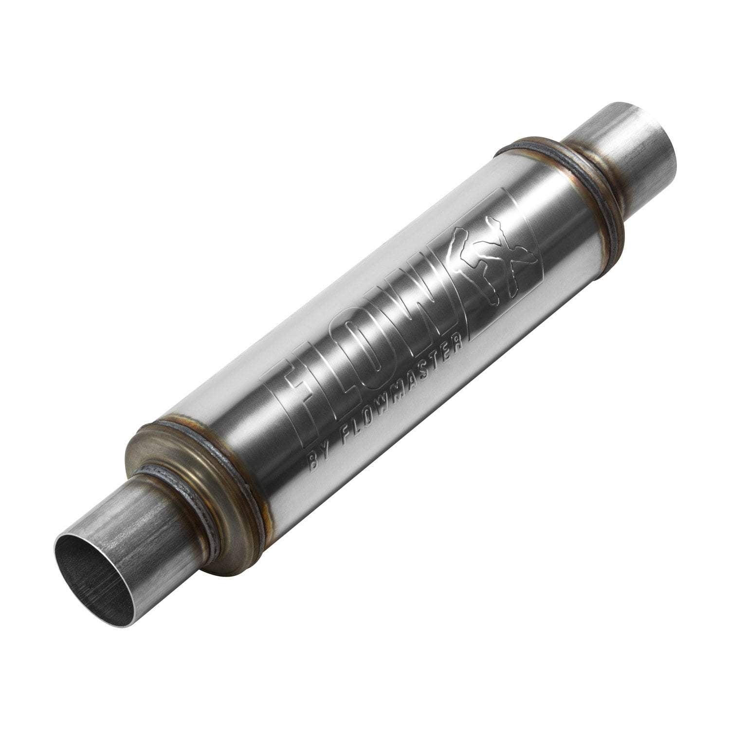 Flowmaster Muffler 14″ Body 2.50 In/Out Center Round Moderate Sound Set 2 Pcs