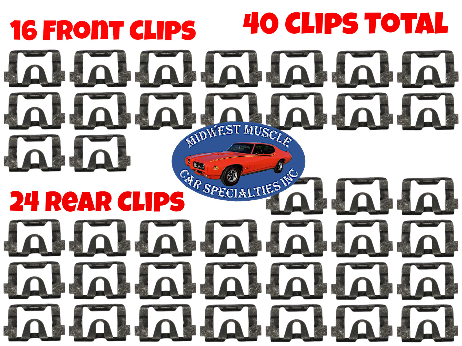 70-81 CAMARO FIREBIRD REAR WINDOW GLASS MOLDING CLIPS SET FOR TRIM NEW S