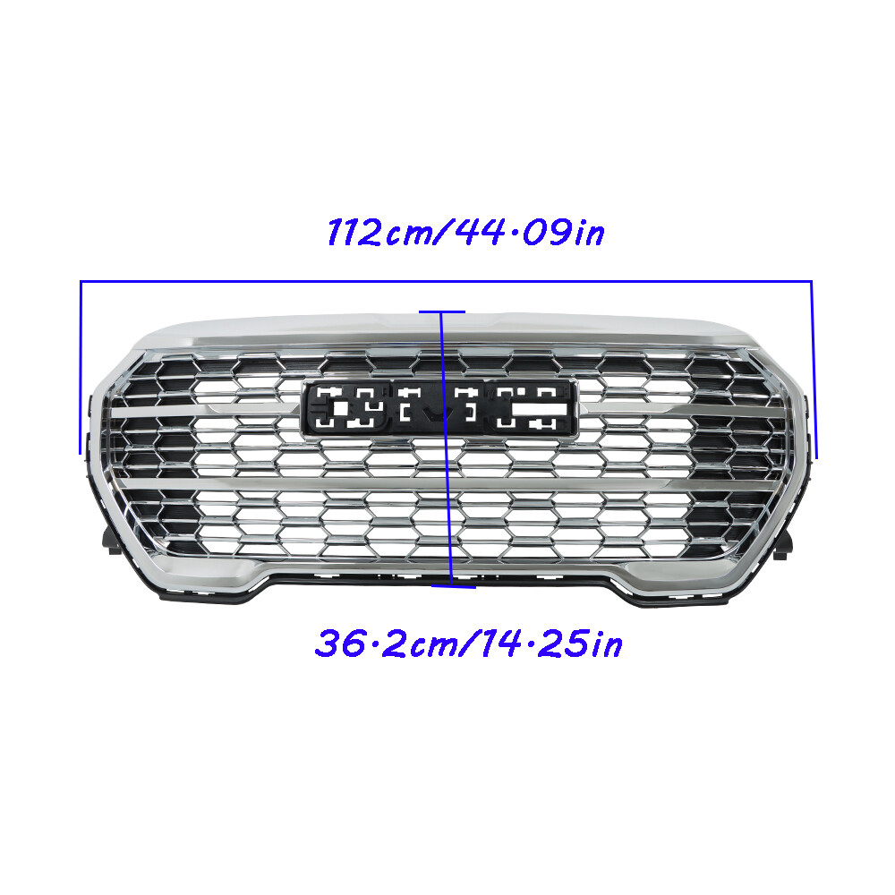 Compatible For GMC Terrain 22-23 Front Bumper Grille Chrome Without Camera Hole