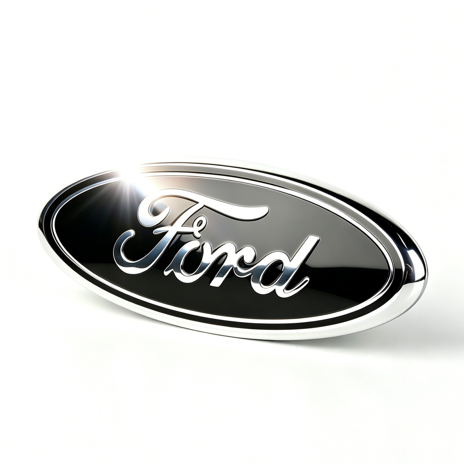 Black & Chrome Front Grille Tailgate 9 inch Oval Emblem For Ford F150 Logo Badge