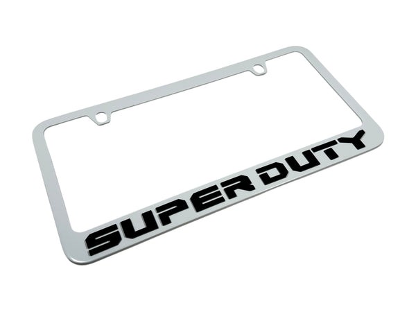 Ford Superduty 3D Logo White Zinc Alloy License Plate Frame Official Licensed