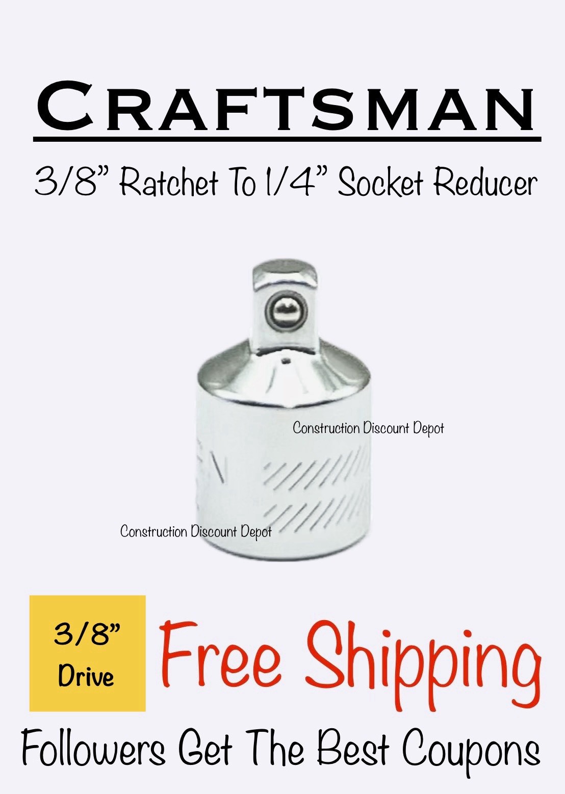 New Craftsman 3/8″ Drive 1/4″ Socket Adapter Reducer CMMT99292