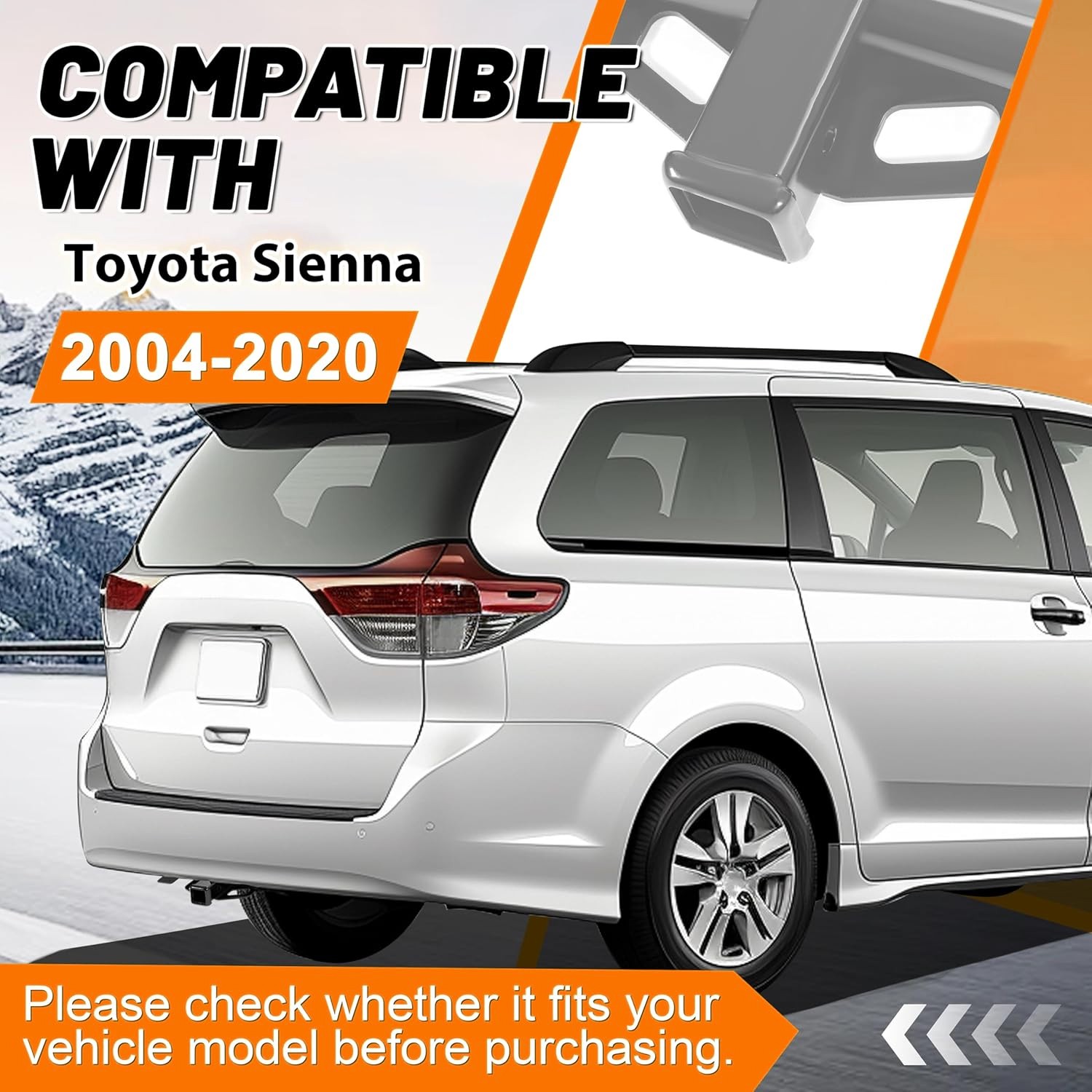 Trailer Tow Hitch For Toyota Sienna 04-20 All Styles Class 3 2″ Towing Receiver
