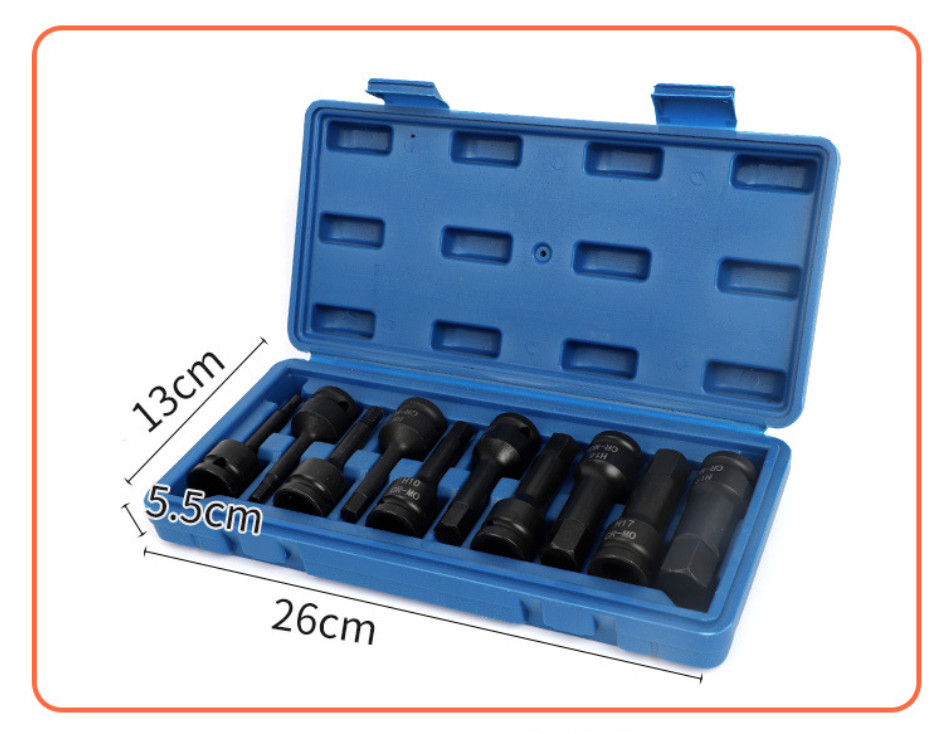 1/2” Drive Allen / hex key bit impact socket set H5 – H19MM Metric Deep NEW