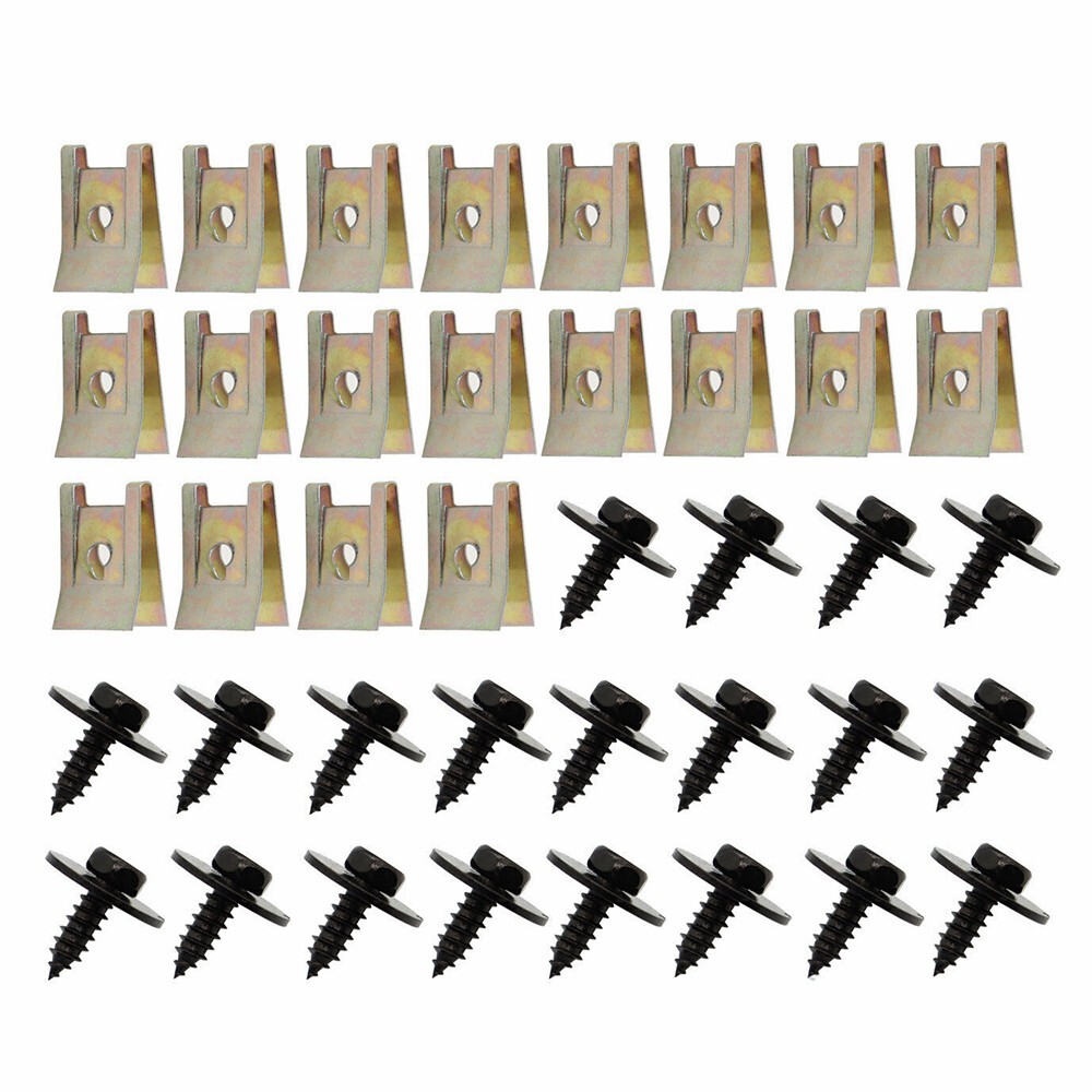 40x Engine Under Cover Splash Shield Guard Bumper Body Bolts U-nut Clip Fastener