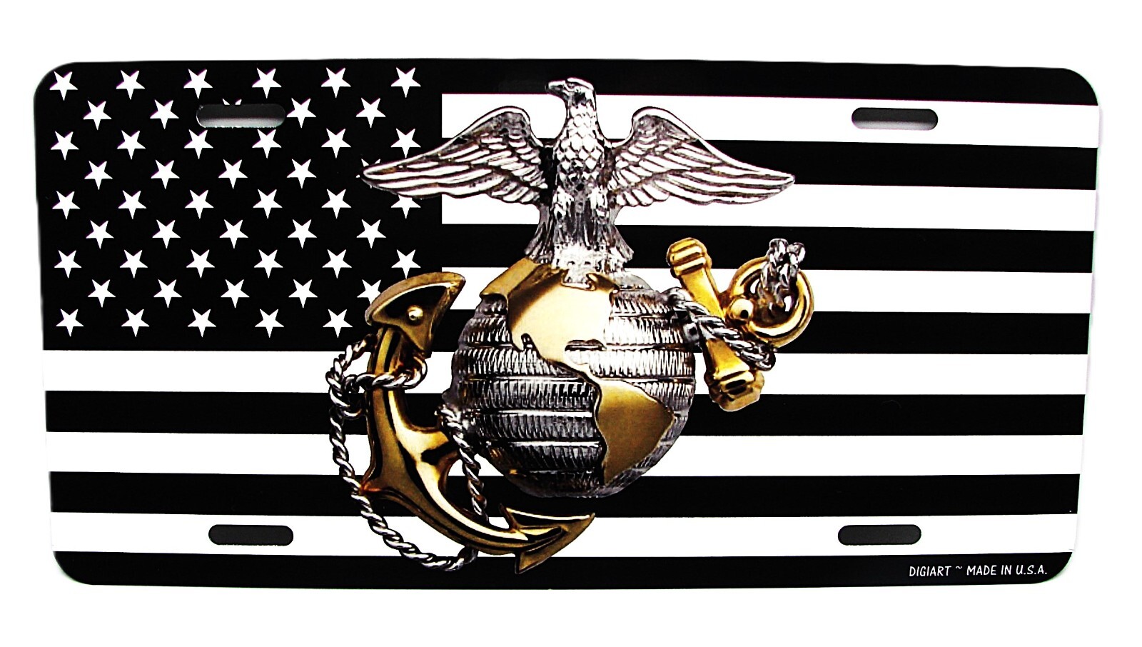 U.S. MARINES METAL CAR NOVELTY LICENSE PLATE U.S. MARINE CORPS, SEMPER FI, USMC