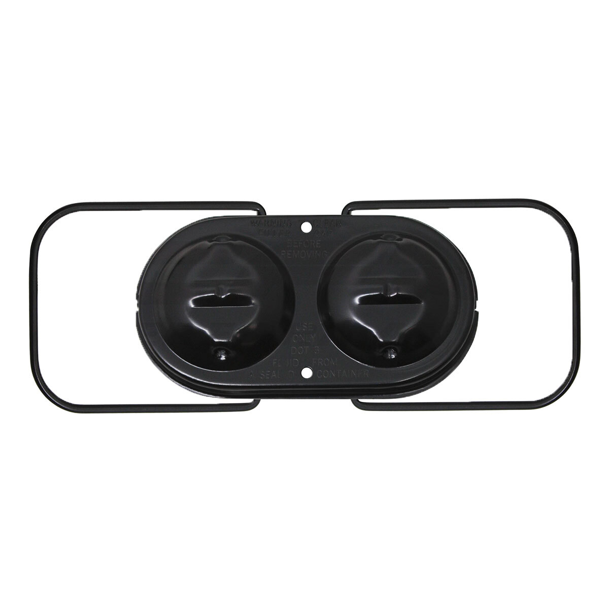 Black Steel Oval Shaped Dual Bail Master Cylinder Cover For Chevy GM