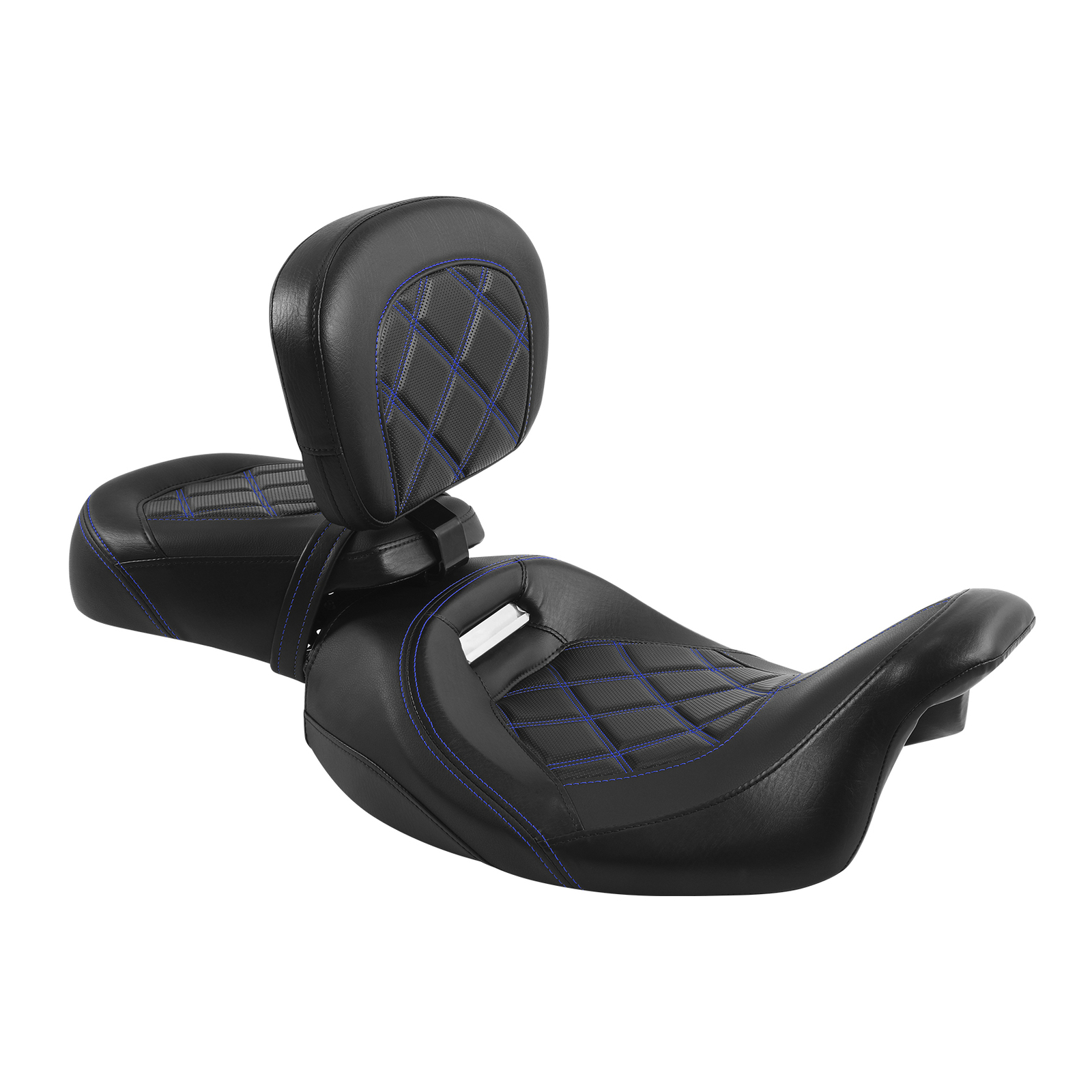 Low-Profile 2 Piece Seat & Rider Backrest Pad Fit For Harley Touring 2009-2023