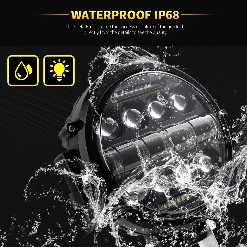 6” Round LED Work Light Bar Spot Offroad Truck SUV ATV Driving Bumper Fog Pods