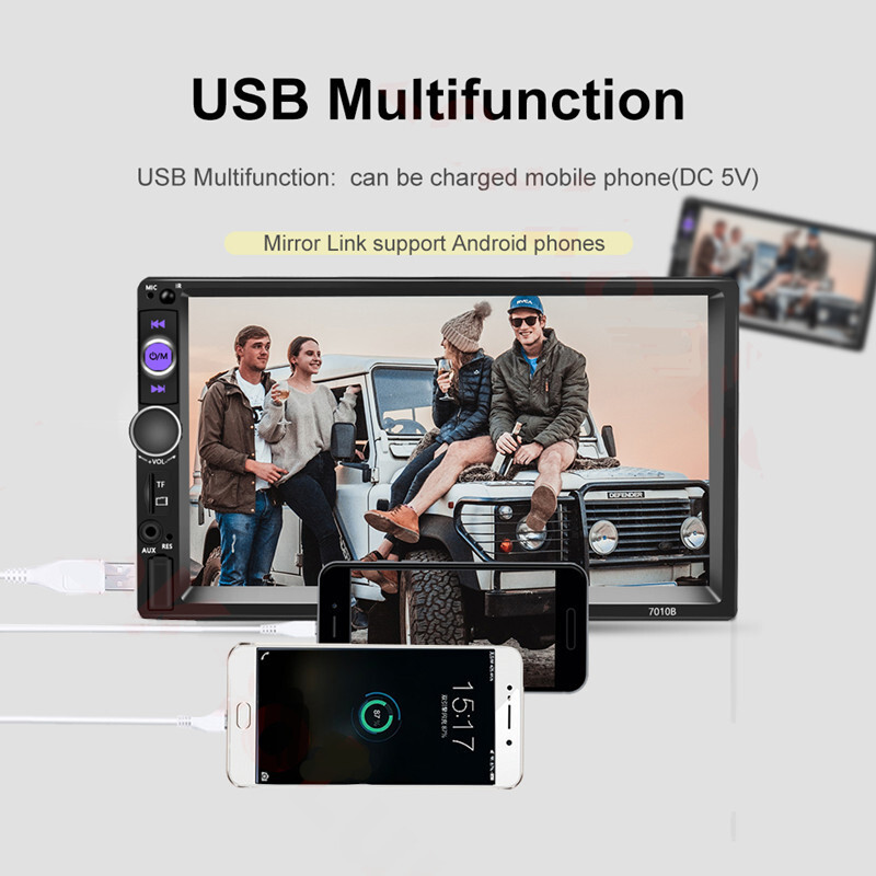 Car MP5 Player For Carplay Android Auto 7in Touch Screen Mirror Link Bluetooth