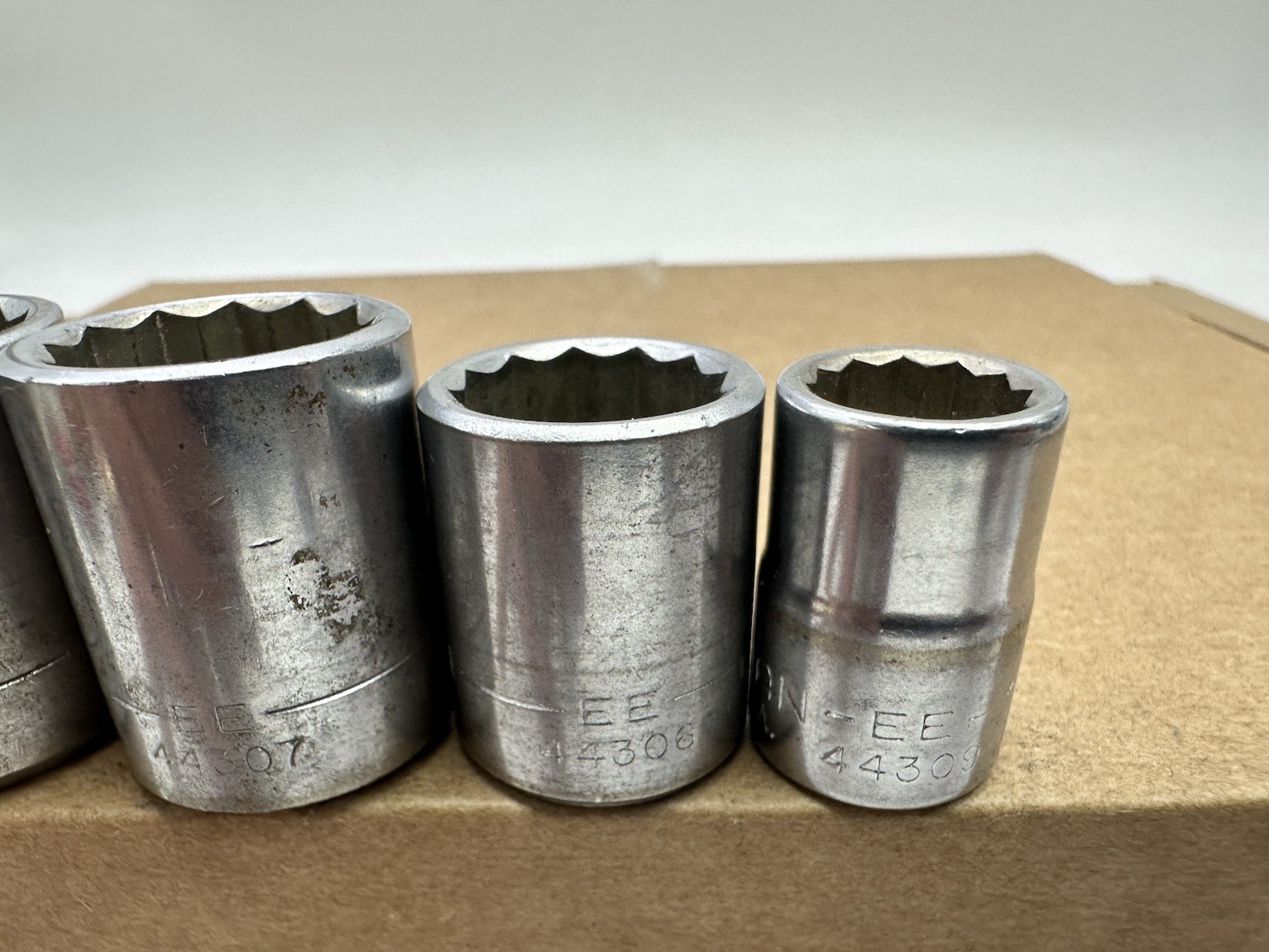 Vtg Craftsman Shallow Socket Set 3/8 Drive Metric 19 17 15 11 EE- USA 12 Point