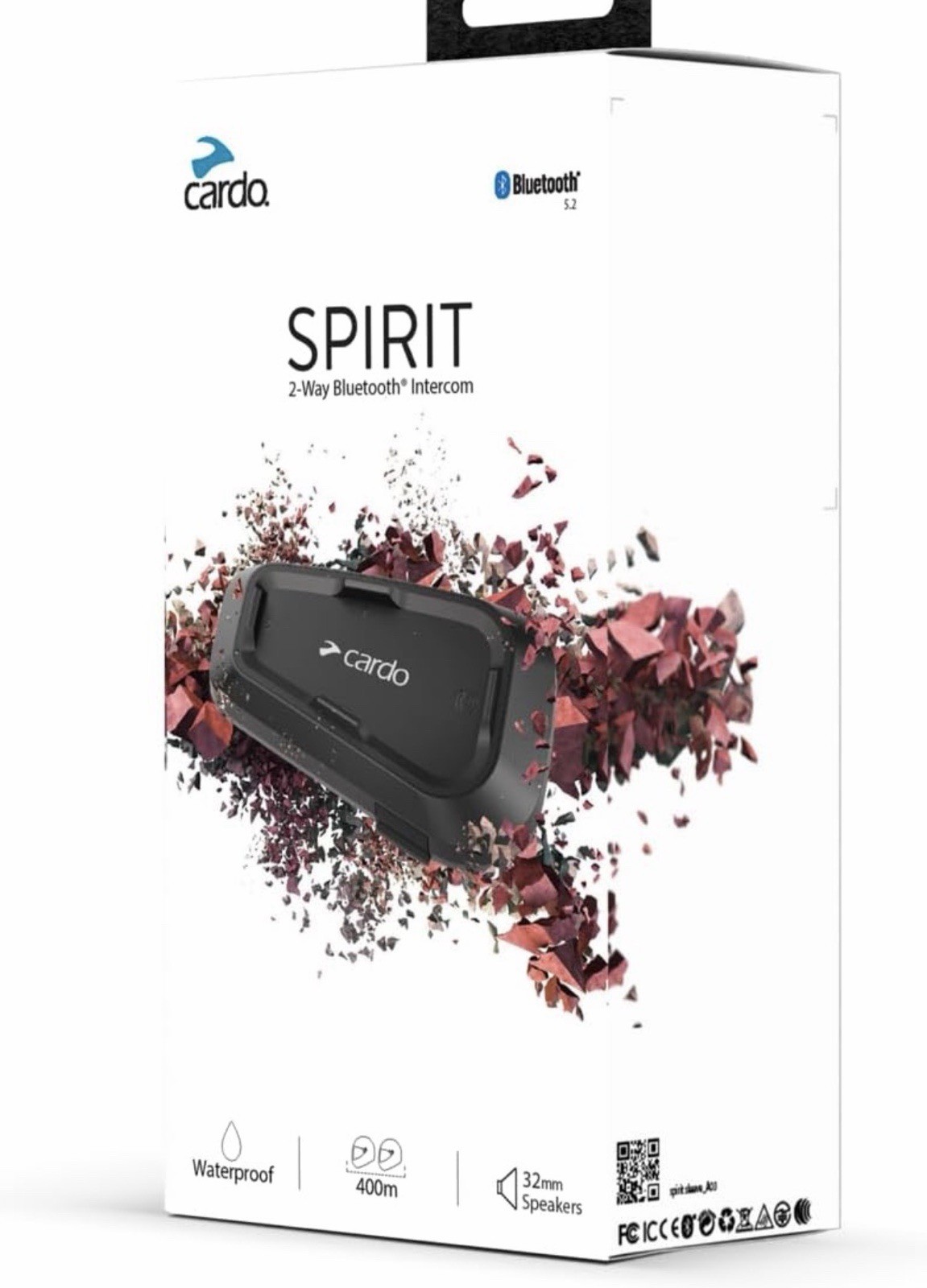 Cardo Spirit Single Bluetooth Communication System for Motorcycle Helmets