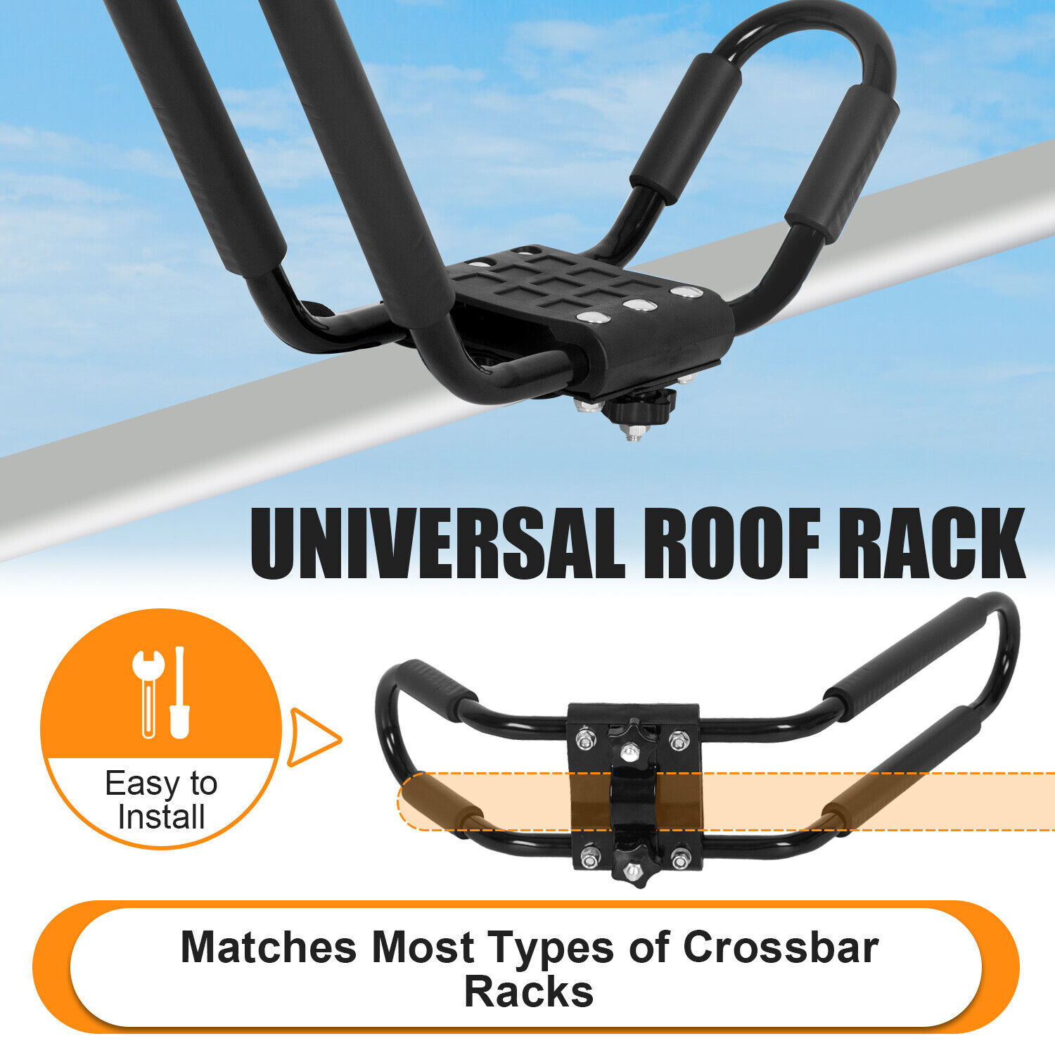2 pairs Canoe Boat Kayak Roof Rack Car SUV Truck Top Mount Carrier J Cross Bar